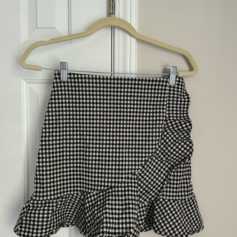 Black and White Gingham Skirt